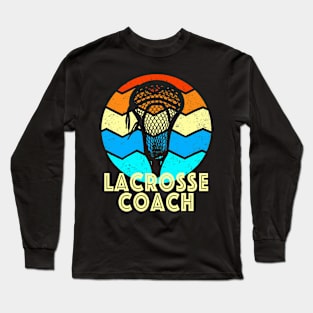 Lacrosse Coach Vintage Sunset Long Sleeve T-Shirt
